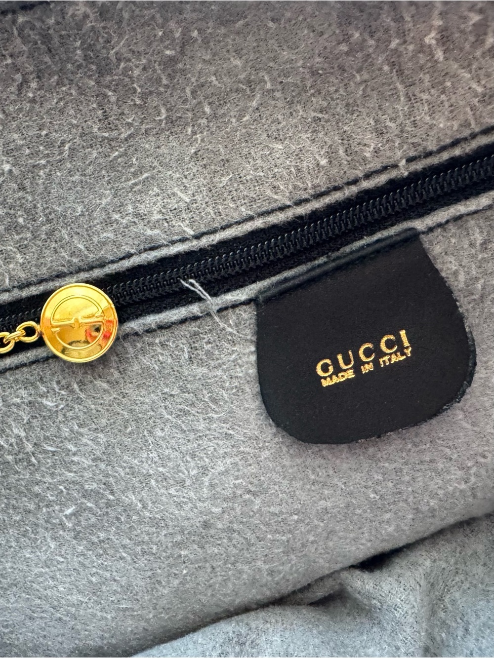 Large Authentic Gucci Black leather bamboo handle bag purse satchel - Picture 12 of 17
